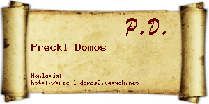 Preckl Domos névjegykártya